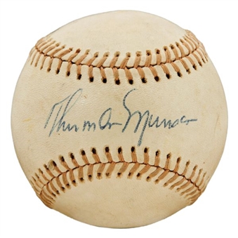 Thurman Munson Single-Signed Official American League Baseball (PSA/DNA 7.5) 